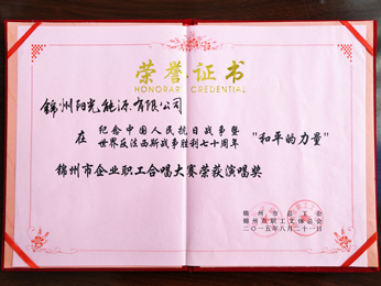 2015錦州市企業(yè)職員合唱大會演唱賞を獲得。