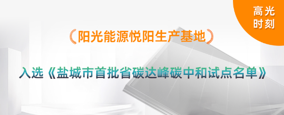 高光時刻 | 陽光能源悅陽基地入選首批江蘇省碳達(dá)峰碳中和試點(diǎn)名單
